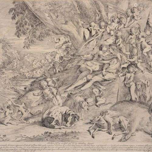 Pietro TESTA (1611 - 1650) Venus et Adonis au retour de la c...