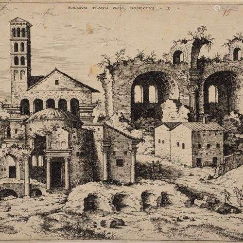Jerôme COCK (1518 - 1570) éditeur Ruines Romaines. Deux plan...