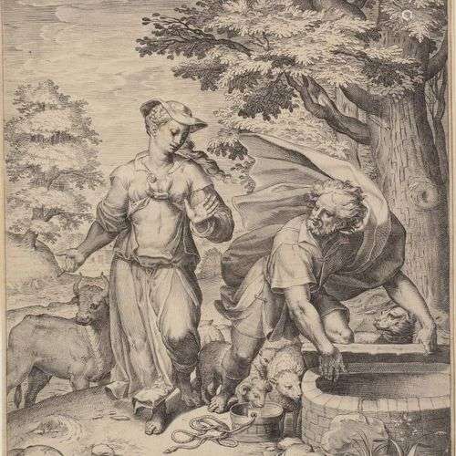Augustin CARRACHE(1557-1602) Jacob et Rachel au puits. D'apr...