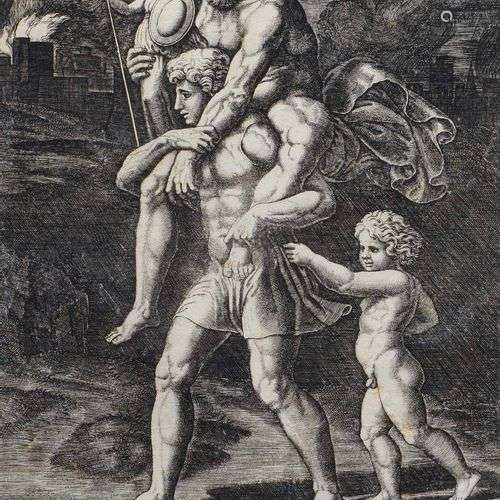 Bernardo DADDI dit le MAITRE AU DE (1512-1570) Enée portant ...