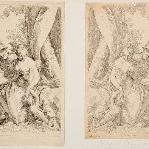 Simone CANTARINI (1612 - 1648) Mars,Venus et l'Amour. d'aprè...