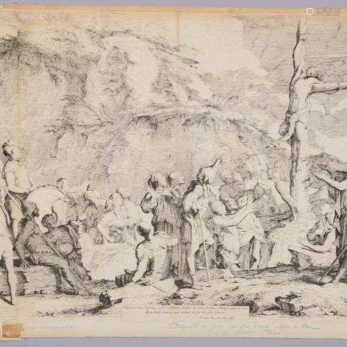 Salvator ROSA (1615-1673) La Crucifixion de Polycrates. Eau-...