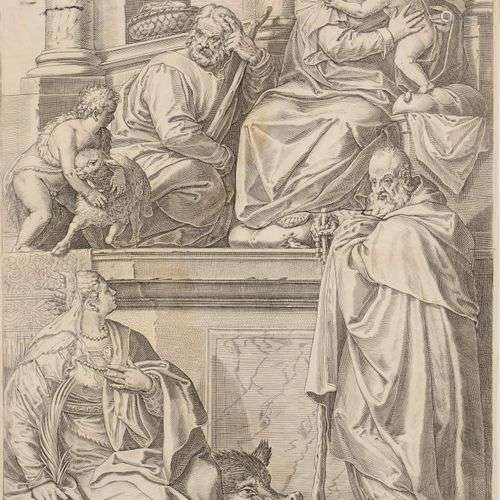 Augustin CARRACHE (1557-1602) La Sainte Famille avec St Jean...