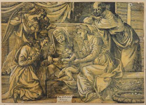 Niccolo BOLDRINI (Actif c. 1540-1566) Le Mariage mystique de...