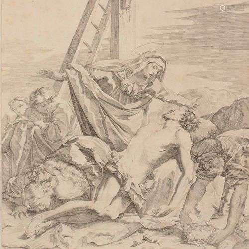 Alexandre BADIALE (1623 - 1668) Descente de Croix d'après Fl...