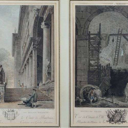 Jean-François JANINET (1752 - 1814) Colonade et jardins du P...