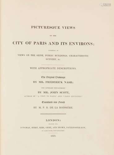 PARIS - Frederick NASH (1782-1856) Picturesques views of the...