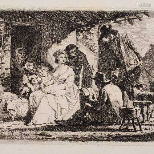 Jean – Louis DEMARNE (1752-54/1829) Scène de famille – paysa...