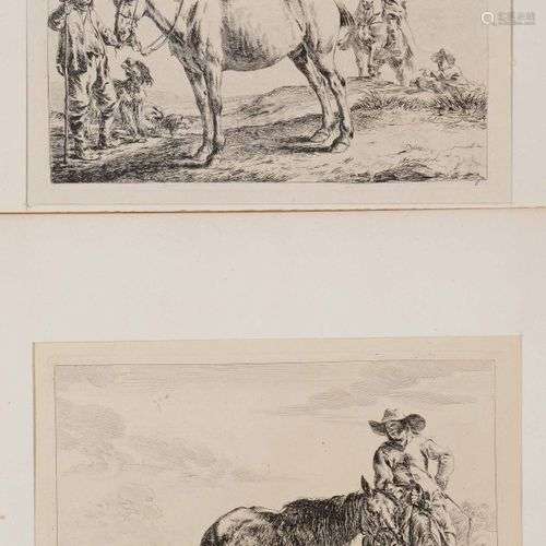 Dirk STOOP(1610 - 1686) Chevaux, cavaliers d'une série de 12...