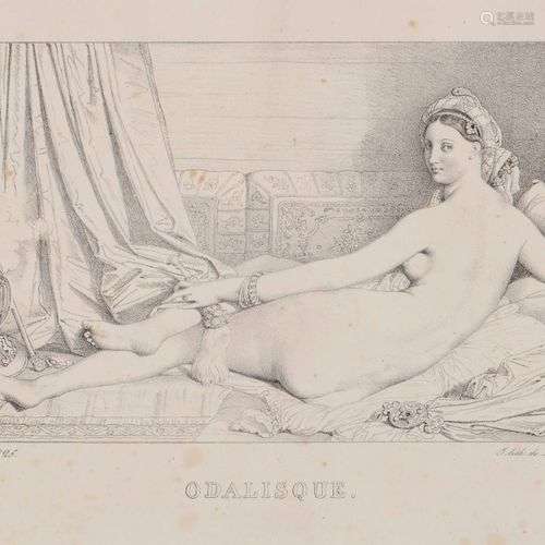 Jean -Auguste Dominique INGRES (1780-1867) Odalisque. Lithog...