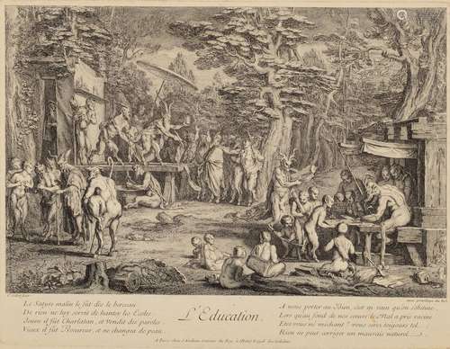 Claude GILLOT (1673-1722) L'Education – le Mariage. Deux pla...