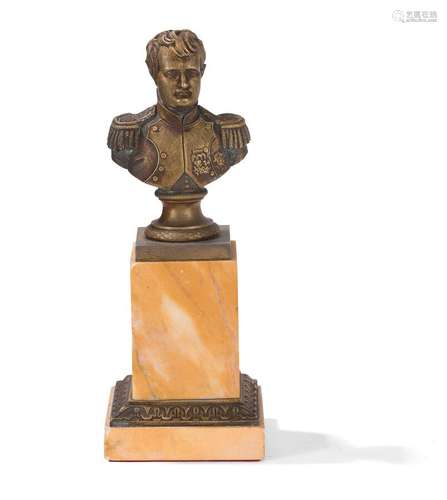 Buste de Napoléon Bonaparte en bronze, socle en marbre de Si...