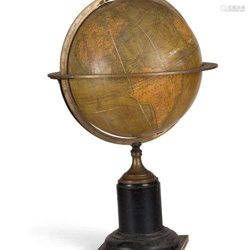 GLOBE TERRESTRE PAR DELAMARCHE E. BERTAUX ÉDITEUR, PARIS Sur...