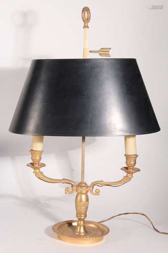 Lampe bouillotte en bronze doré à décor de palmettes et rinc...