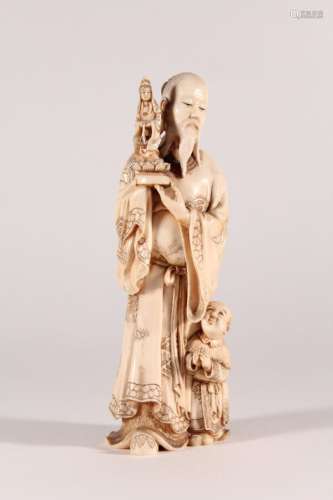 Statuette de dignitaire en ivoire sculpté Japon, circa 1930 ...