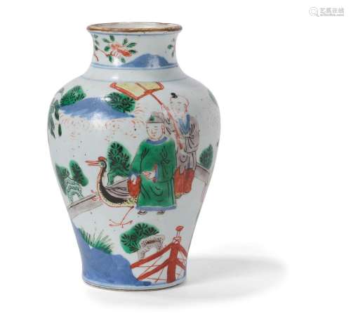 Vase en porcelaine Wucai Chine, XVIIème siècle ou postérieur...