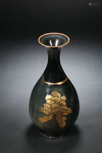 Black glazed gilt vase Song Dynasty