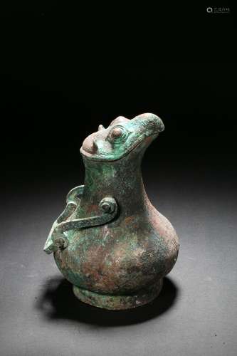 Bronze Beast Head Pot Han Dynasty