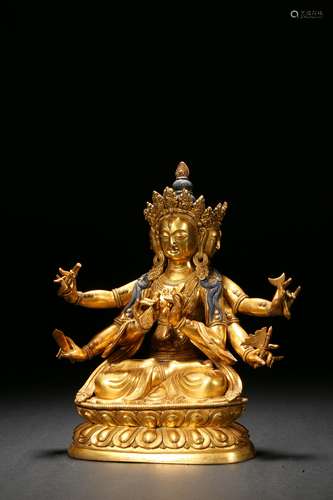 Gilt Buddha Statue in Qing Dynasty