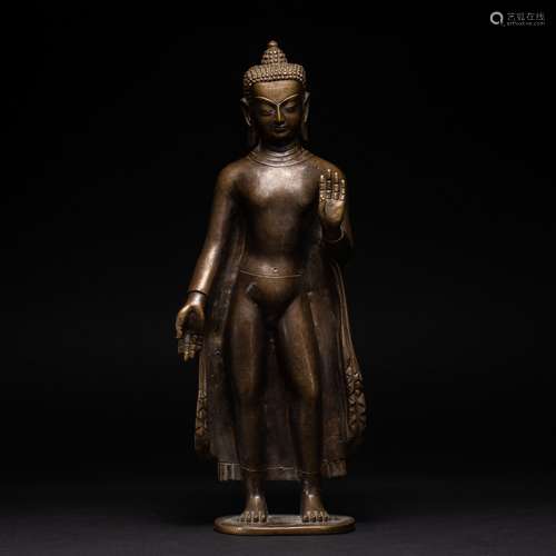 Bronze Statue of Buddha Standing in Ming Dynasty