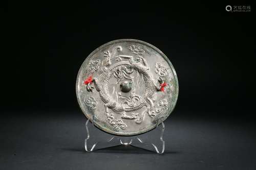 Bronze mirror with dragon pattern Liao Dynasty