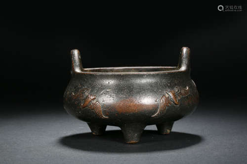 Bronze Bat Stove in Qing Dynasty