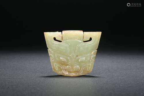 Hetian Jade Beast Face Decoration Song Dynasty