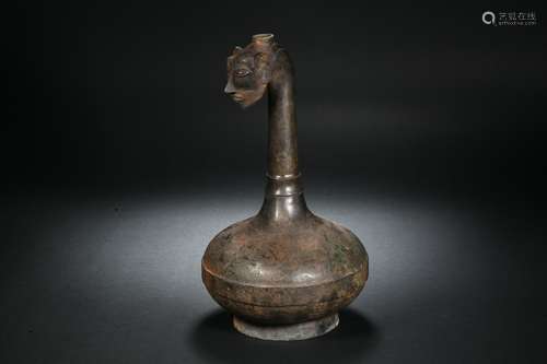 Bronze Vase with Beast Head in Han Dynasty