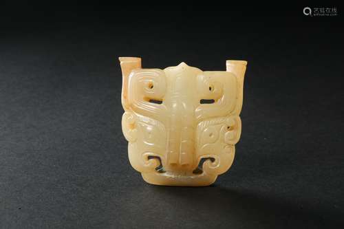 Hetian Jade Beast Face Decoration Song Dynasty