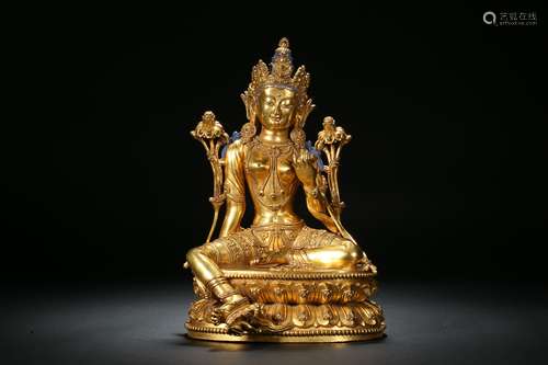 Gilt Buddha Statue in Qing Dynasty