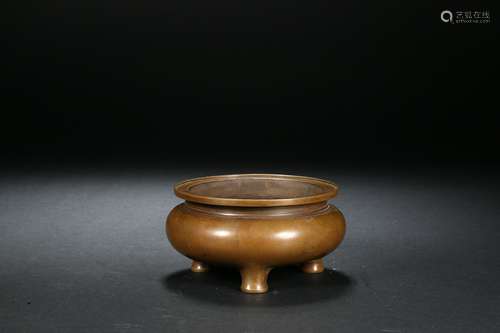 Bronze Three-legged Incense Burner Ming Dynasty