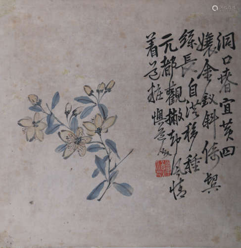 李鱓 花卉 纸本立轴
