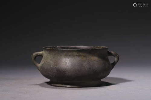 A Bronze Double-Eared Incense Burner