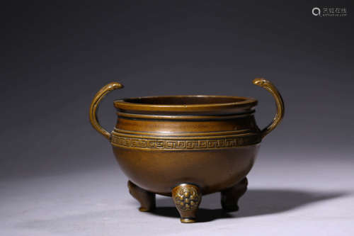 A Bronze Tripod Incense Burner, Zhenbao Mark