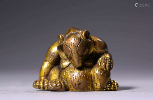 A Gilt Bronze Bear Ornament