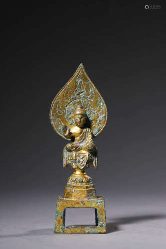 A Gilt Bronze Statue Of Shakyamuni