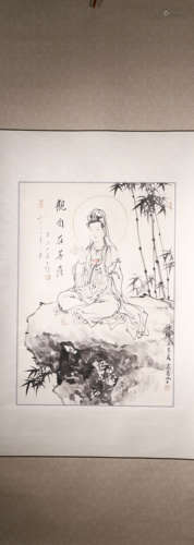 A Chinese Avalokitesvara Painting, Cen Qi Mark