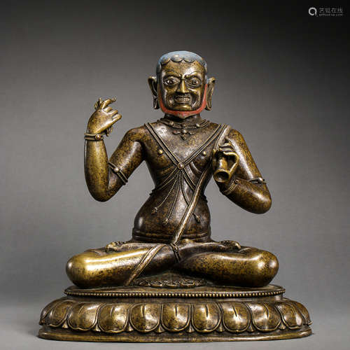 SEATED BRONZE BUDDHA, MING DYNASTY, CHINA