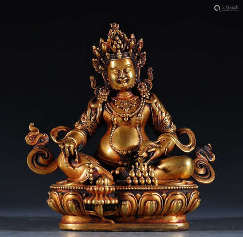 GILT BRONZE CAISHEN STATUE