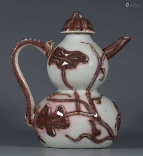 UNDERGLAZE RED GOURD POT