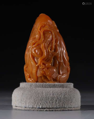 TIANHUANG STONE PENDANT CARVED WITH FIGURE