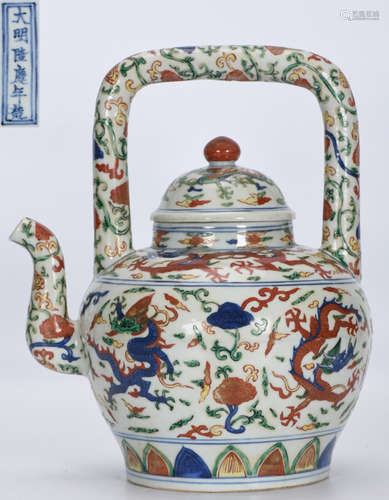 DAMINGLONGQINGNIANZHI MARK WUCAI GLAZE POT