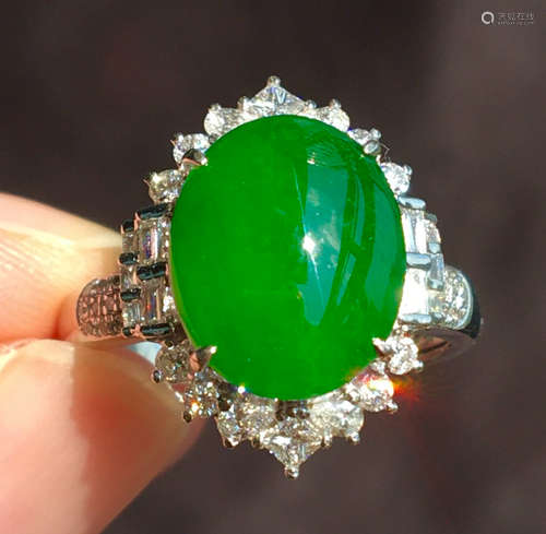 ICY JADEITE&DIAMOND RING