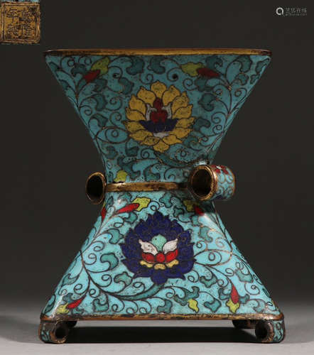 QIANLONGNIANZHI MARK CLOISONNE VASE