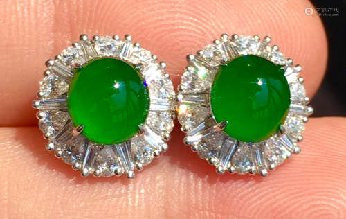 ICY JADEITE&DIAMOND EARRING