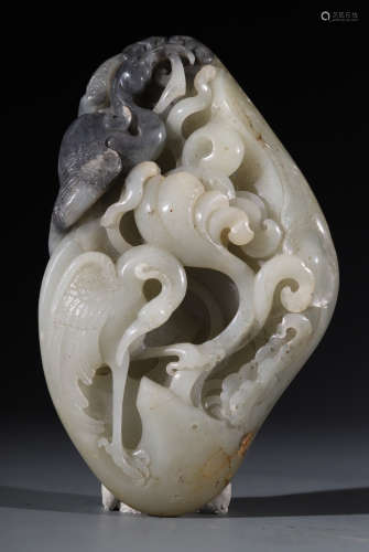 HETIAN JADE PENDANT CARVED WITH BIRD