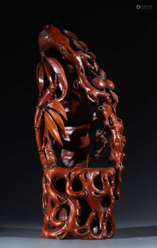 BAMBOO PAGODA CARVED WITH PLUM FLOWER&PINE