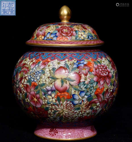 QIANLONGNIANZHI MARK ENAMELED GLAZE JAR