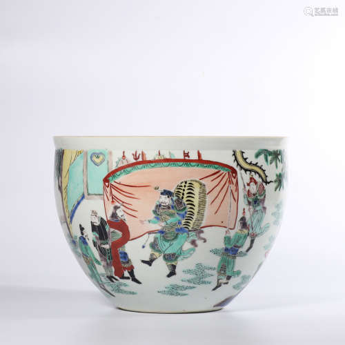Chinese Famille Verte Porcelain Jardiniere