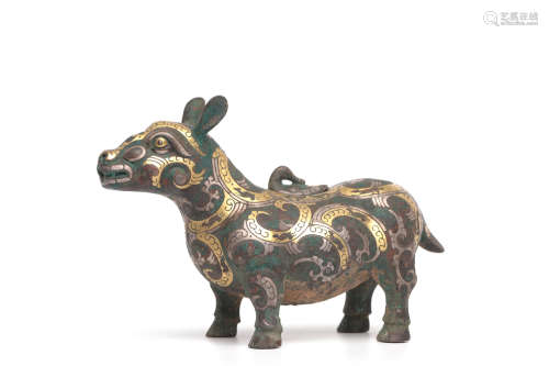 Chinese Gilt Bronze Archaistic Vessel
